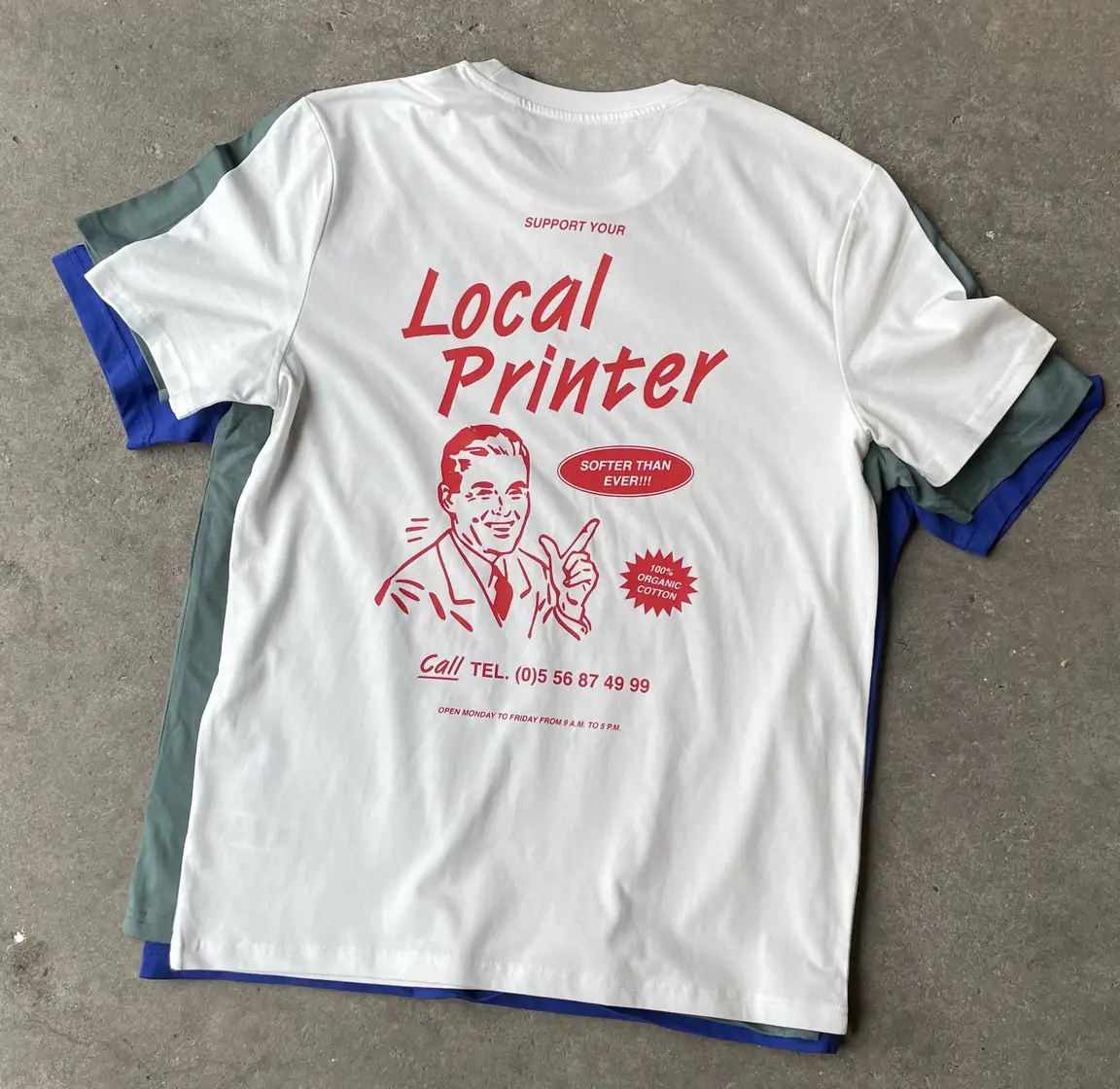 Tee-shirt personnalisé imprimé dans notre atelier